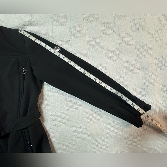 Calvin Klein Black Belted Trench Coat - Picture 8 of 15